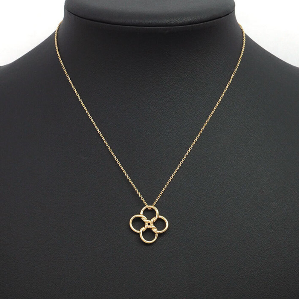 Tiffany Quadrofolio Clover FourLeaf Flower Necklace Yellow Gold - Picture 6 of 6